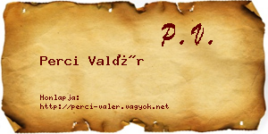 Perci Valér névjegykártya